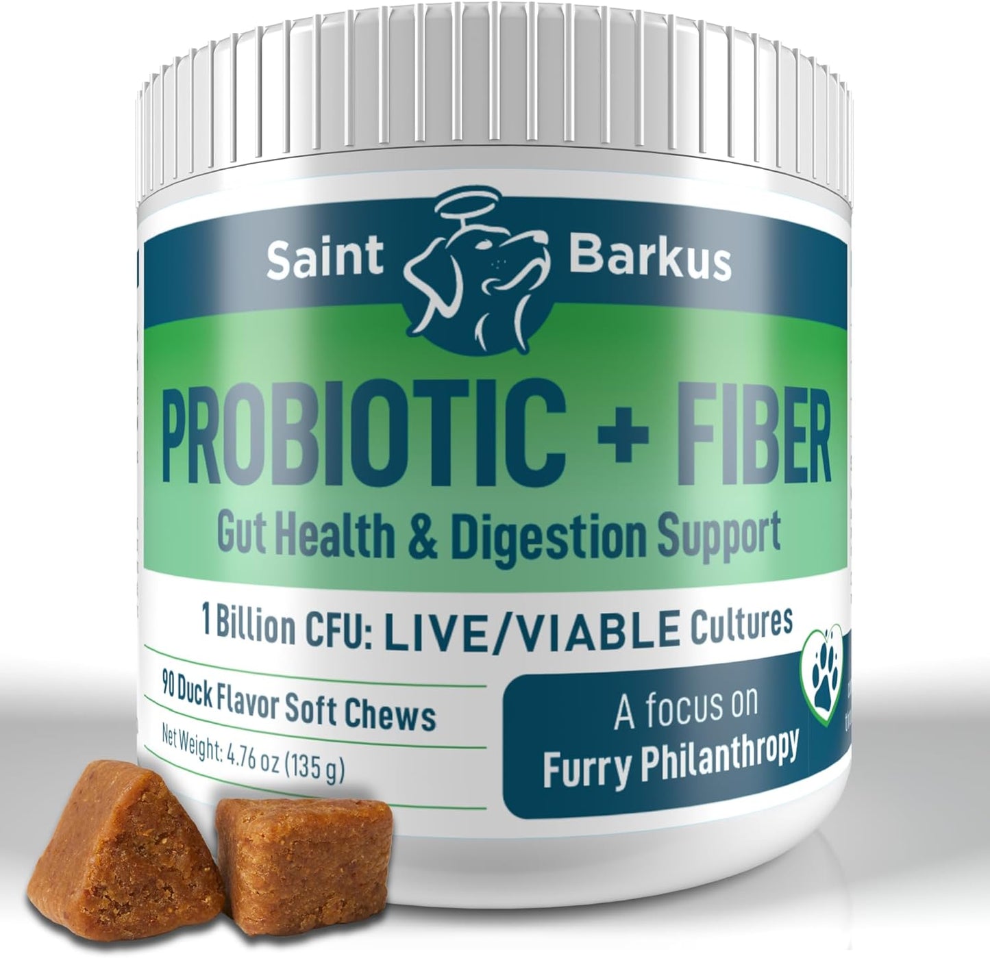 Saint Barkus Probiotic + Fiber - Gut Health & Digestion Support